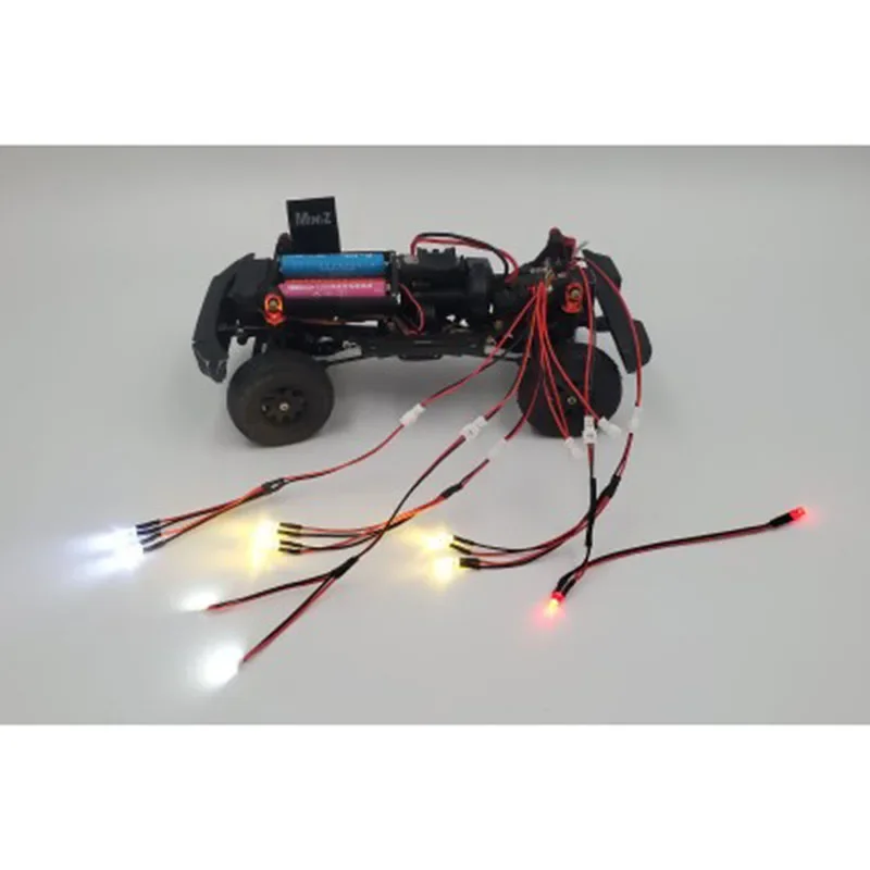 LED przedni i tylny System oświetlenia dla 1/24 zdalnie sterowany samochód gąsienicowy Kyosho Miniz 4x4 Jeep Wrangler akcesoria samochodowe