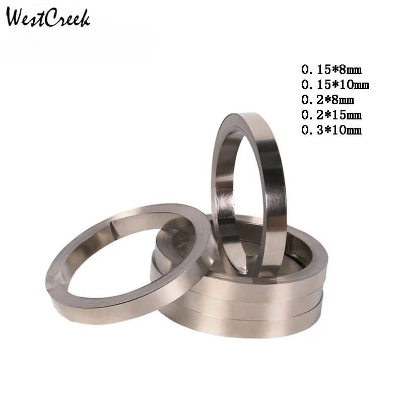 WESTCREEK Width 8/10mm Li-ion Battery Nickel Plated Belt Strip Connector Spot Welding Machine Battery Welders 5/10M 0.15/0.3mm