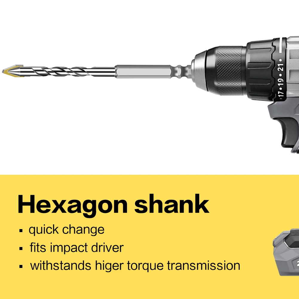 Multifunctional Drill Bits Hex Shank Carbide Drill Bit Set for Ceramic Concrete Marble Glass Woodworking Drilling Tools