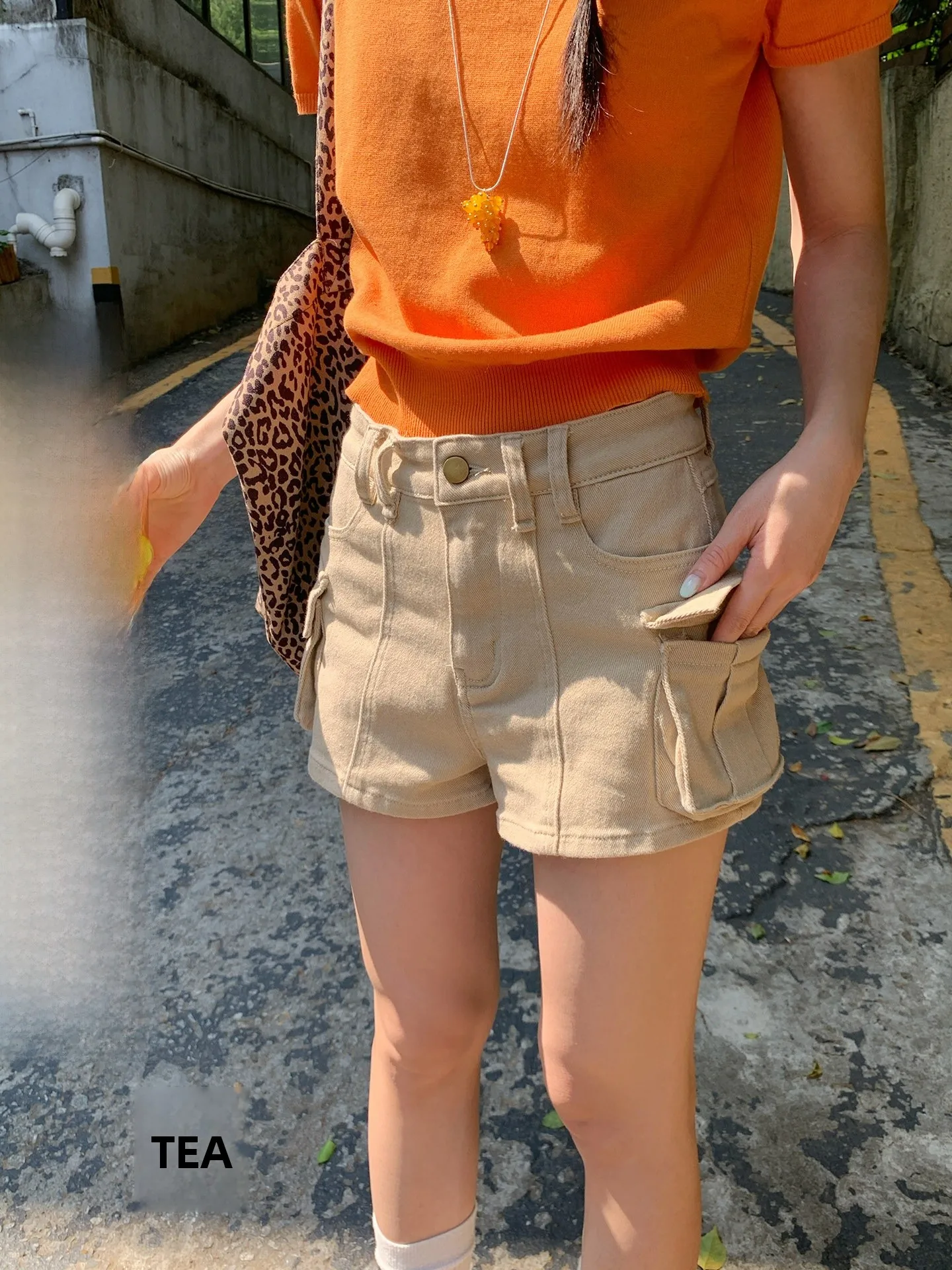 

Женские брюки-шорты цвета хаки с высокой талией, прямые, в рабочем стиле, повседневные, с множеством карманов, с эффектом похудения, летняя новинка