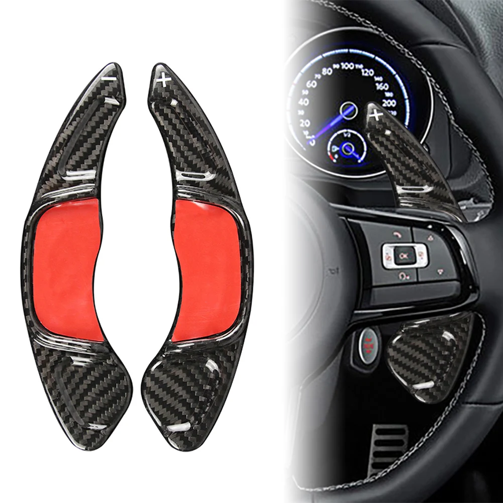 Real Carbon Fiber Car Steering Wheel Shift Paddle For Volkswagen VW Golf 7 GTI MK7 R 2015-17 Sagitar GLI 2016-17 POLO GTi 15-17