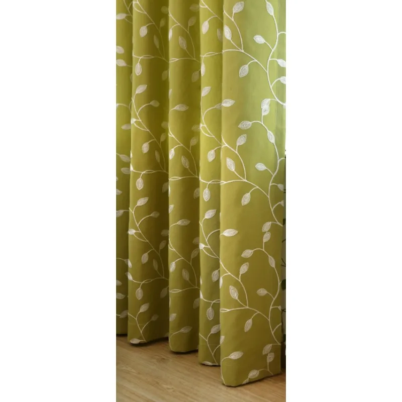 Fresh Korean Cotton and Linen Feel Embroidered Pastoral Blackout Curtains Living Room Bedroom Balcony Curtains
