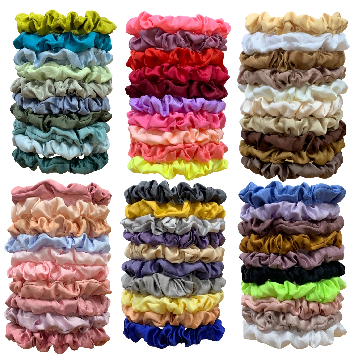 

40PCS 6CM Multicolor Cloth Hair Ties For Women Ponytail Seamless Soft Hair Bands Fashion Hair Accessories Headdress