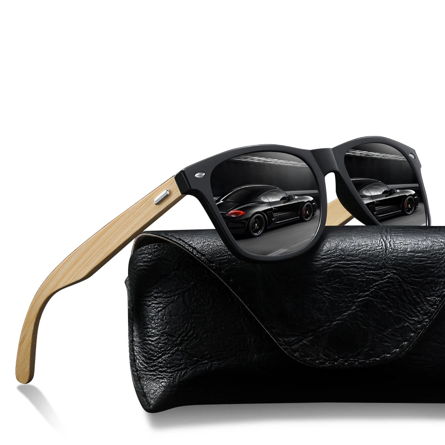 3 قطع أزياء الخيزران الخشب خمر مربع النظارات الشمسية الرجال النساء الفاخرة العلامة التجارية مصمم نظارات شمسية القيادة الصيد UV400 نظارات