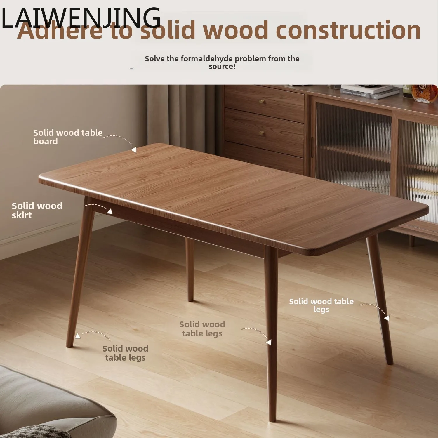 HLZ Extendable Dining Table for Home Use, Rectangular Dining Table and Chairs, Foldable Dining Table