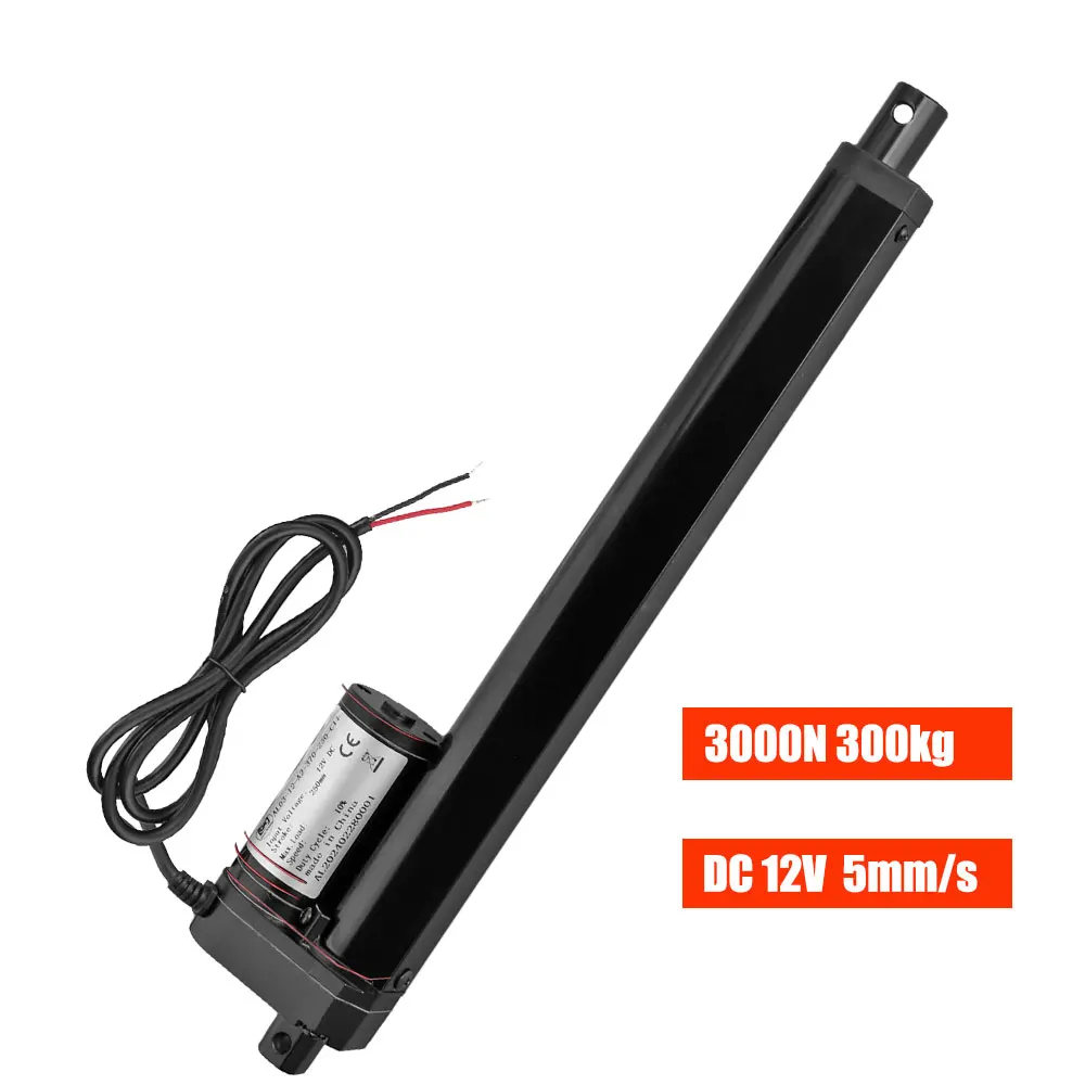 3000N 300kg 5mm/s Speed Linear Actautor DC12V 50mm 100mm 150mm 200mm 250mm 300mm 350mm Stroke Actuator For Window Swing Gate