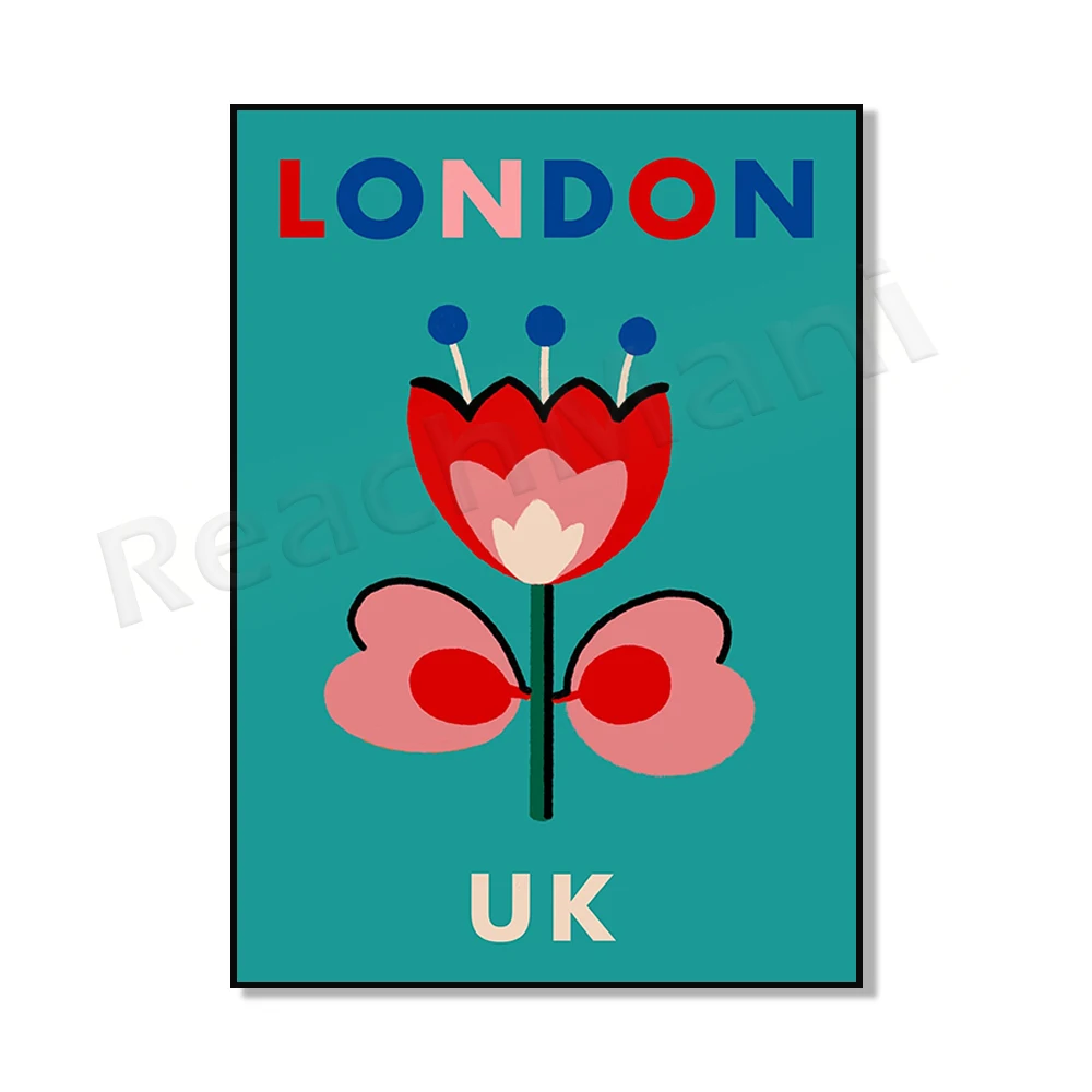 Travel printables, USA, UK, Paris, France, Italy travel posters, floral prints, gallery wall art, home decor