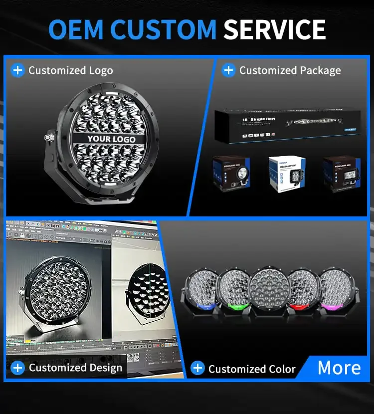 AURORA Dual-color DRL Off road Round LED Working Light 9 inch Led Driving Spot Offroad  for Truck - Image 6