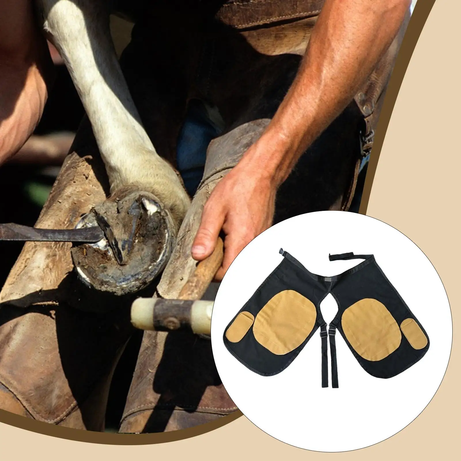 Horse Farrier Apron Canvas Horse Care Tool Holder Professional Horseshoeing for Horse Hoof Trimming Equestrian Tools