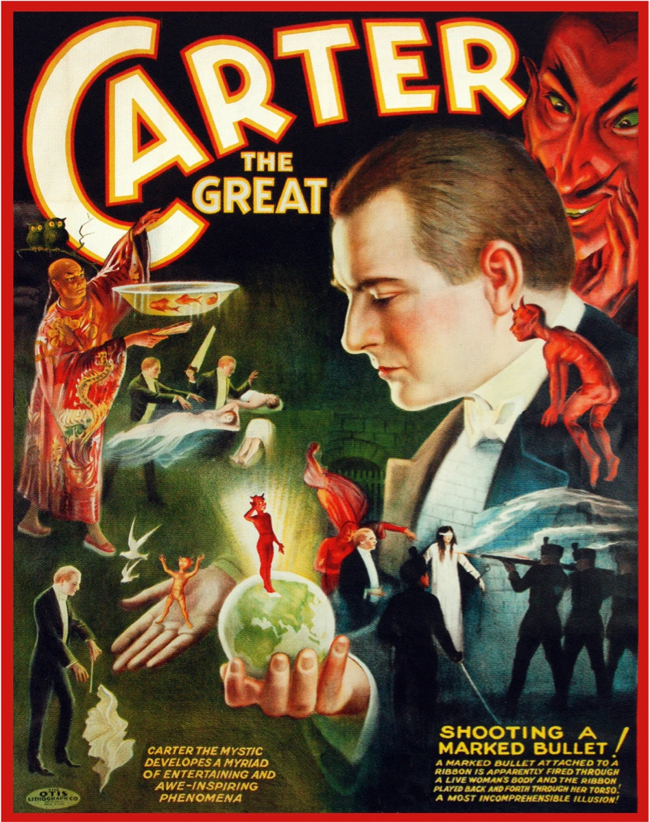 Jaren 1920 "Carter the Great" Cheats the Gallows Vintage Magic Poster Wall Art Home Decoratief schilderij