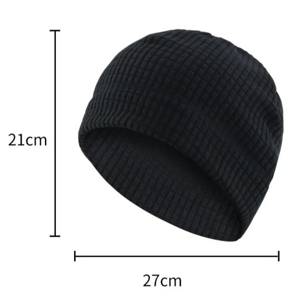 قبعة صغيرة عصرية تحافظ على الدفء مبطنة بالصوف قبعة محبوكة بلون سادة مقاومة للرياح قبعة شتوية #6