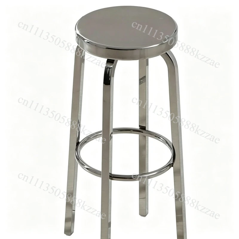 Modern Minimalist High Foot Seat Stainless Steel Bar Chair Milk Tea Shop Counter Stools Stable Load-Bearing Restaurant Furniture