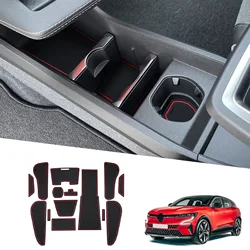 LFOTPP Door Groove Mat for Renault Megane E-Tech 2022 2023 Car Anti-slip Mat Rubber Gate Slot Pads Megane E-Tech Accessories