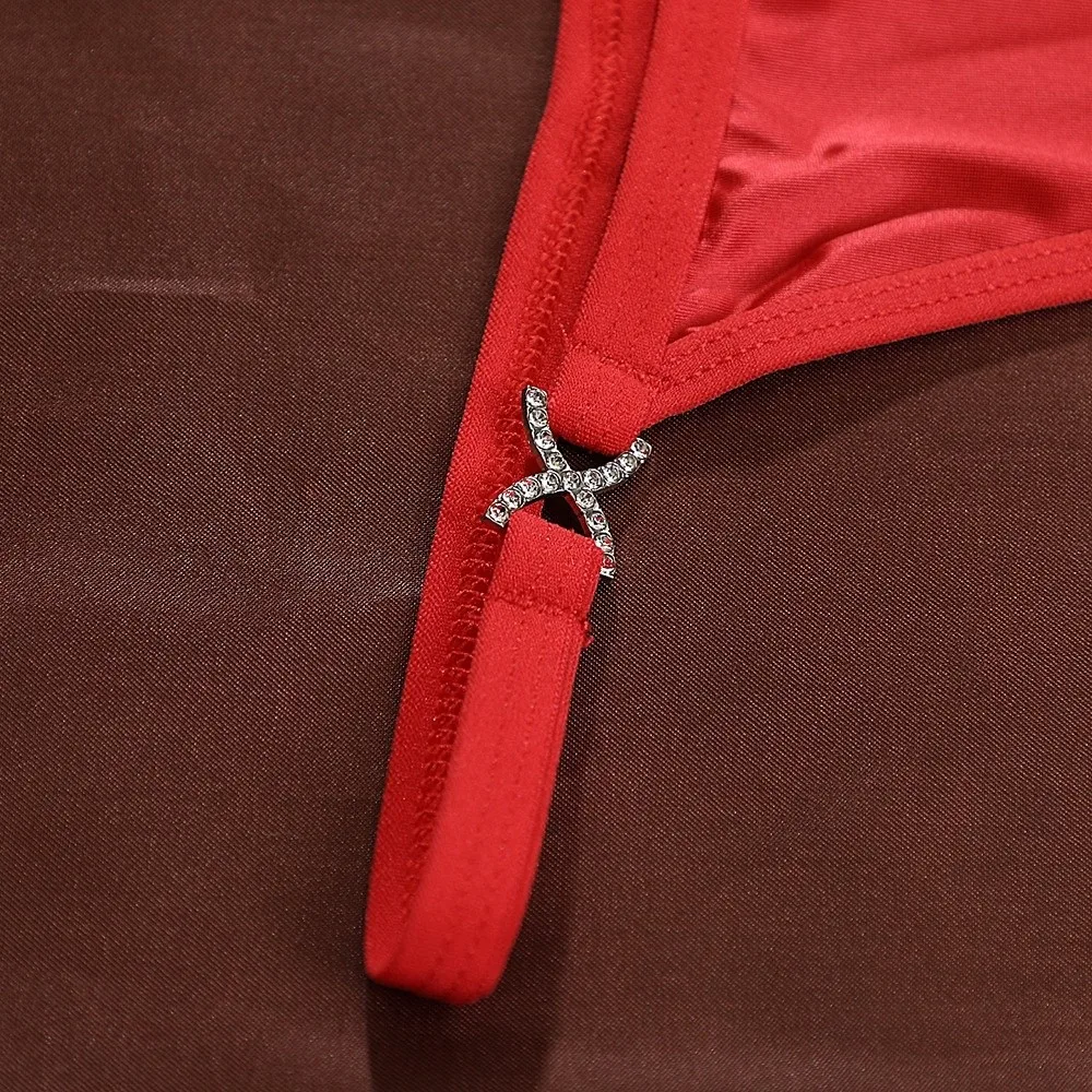 Cotton Crotch Glossy Satin Thongs Traceless Solid Color Bikini Briefs Underpants Low Waist T-back Panties Intimate Apparel