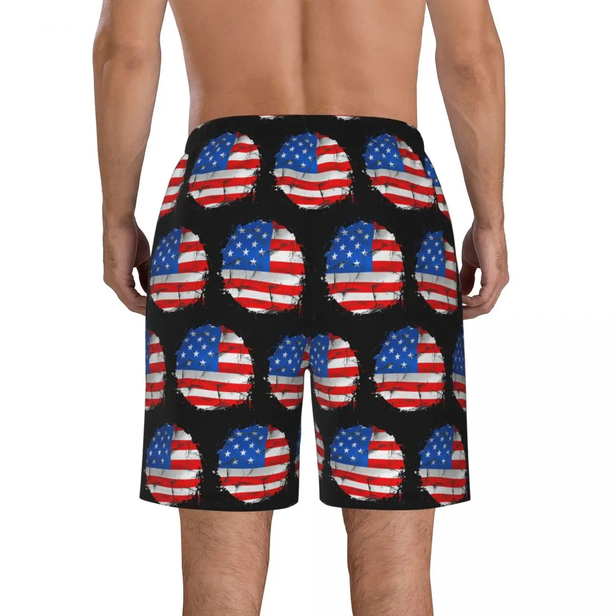 USA America American Flag Trunks Beach Board Shorts Casual Quick Dry Swim Summer Men Pants