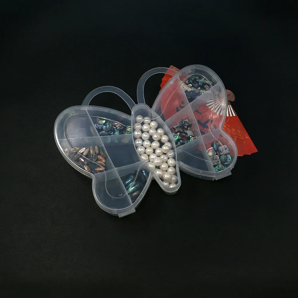

Multi-Compartment Butterfly-Shaped Cartoon Transparent Plastic Storage Box for DIY Beaded Jewelry Necklaces Bracelets Cute Style