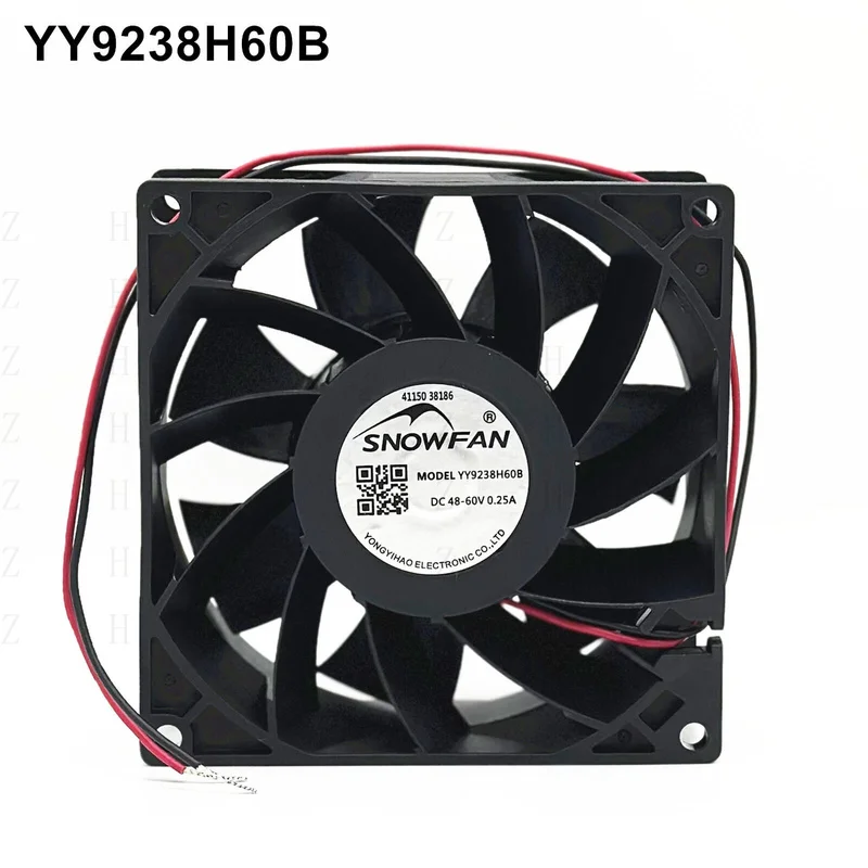 

H для SNOWFAN 9238, промышленный вентилятор охлаждения с двойным шарикоподшипником YY9238H60B, 48-60 В, 0,25 А