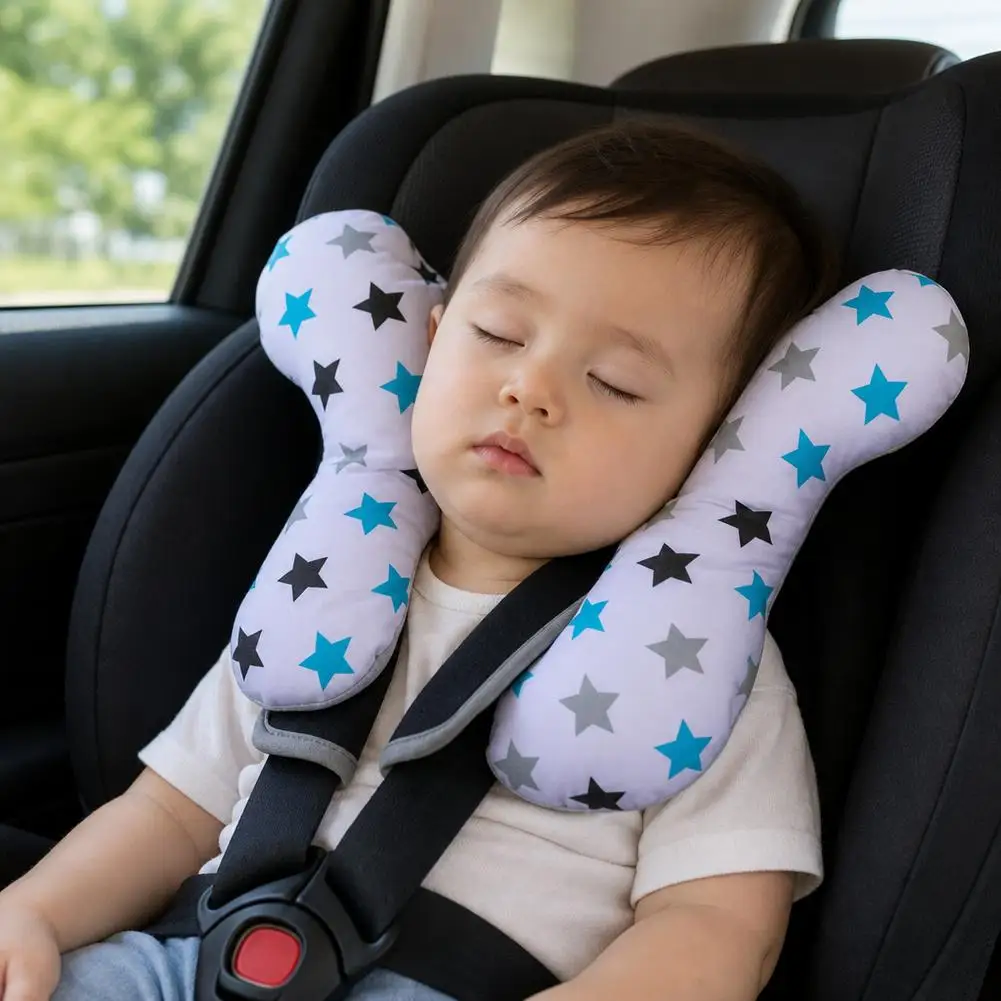 Baby Travel Pillow, Upgrade U-Shape Infant Pillow for Car Seat Pushchair and Stroller, Comfortable Rest Cushion for Kids Toddler view 3