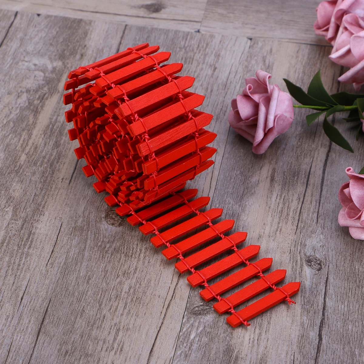 Mini valla de madera de 100Cm X 5Cm para jardín de hadas, terrario bonsái, piquete de paisajismo artesanal, adorno de madera pequeño, patio de árbol de Navidad