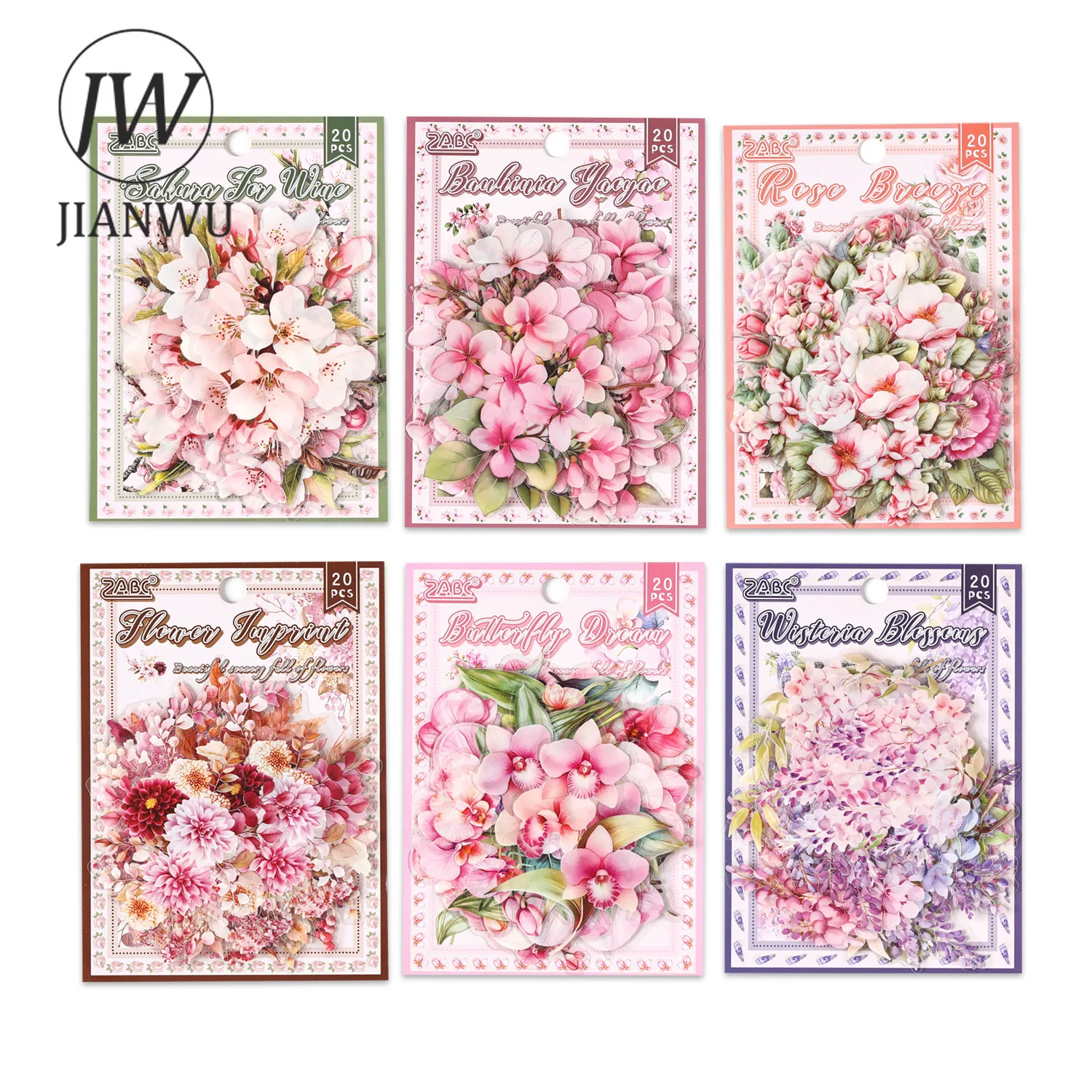 JIANWU Blumen sind in gutem Ort Serie Vintage Landschaft Material Collage Scrapbook PET Aufkleber kreative DIY Journal Briefpapier