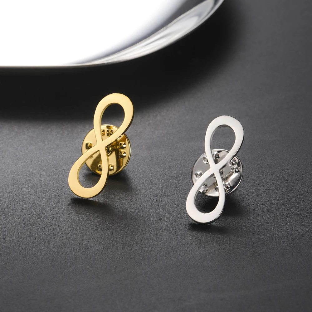 Dawapara klassische Unendlichkeitssymbol-Brosche, endlose Liebe und Freundschaft, Anstecknadel, Edelstahl-Accessoires – Detail 13