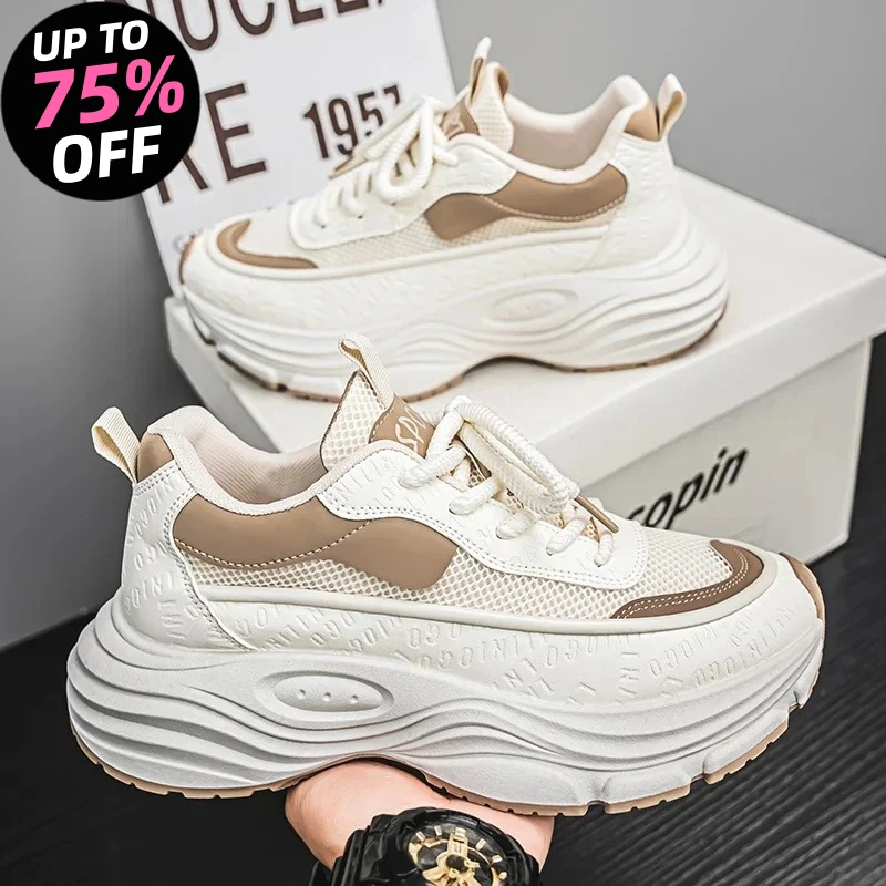 

2026Men's Thick-soled Casual Sports Shoes, Sulfurized Men's Running Shoes, Breathable, Comfortable And Fashionable New Style