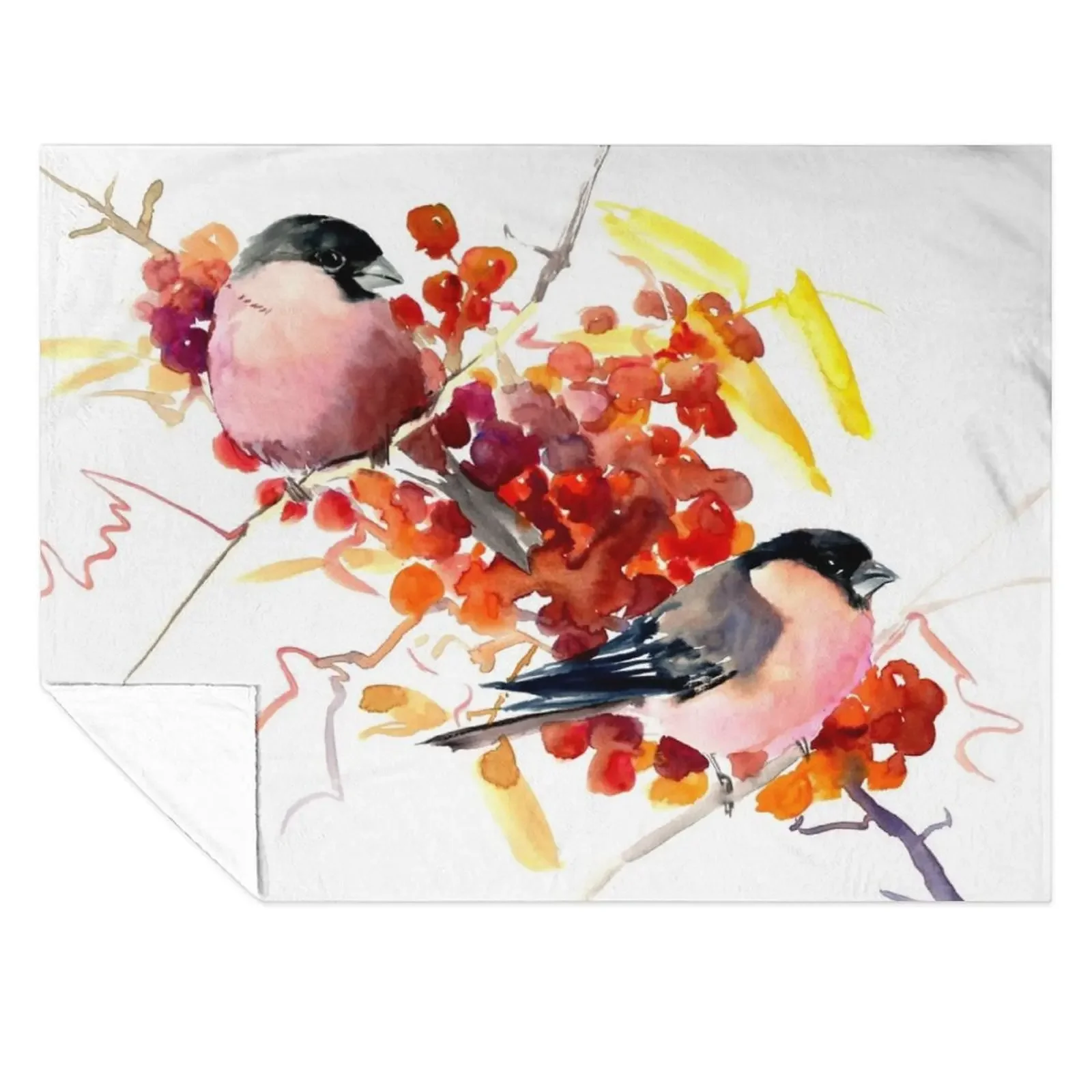 

BUllfinch and the fall Throw Blanket Travel Sofas Large warm winter Blankets