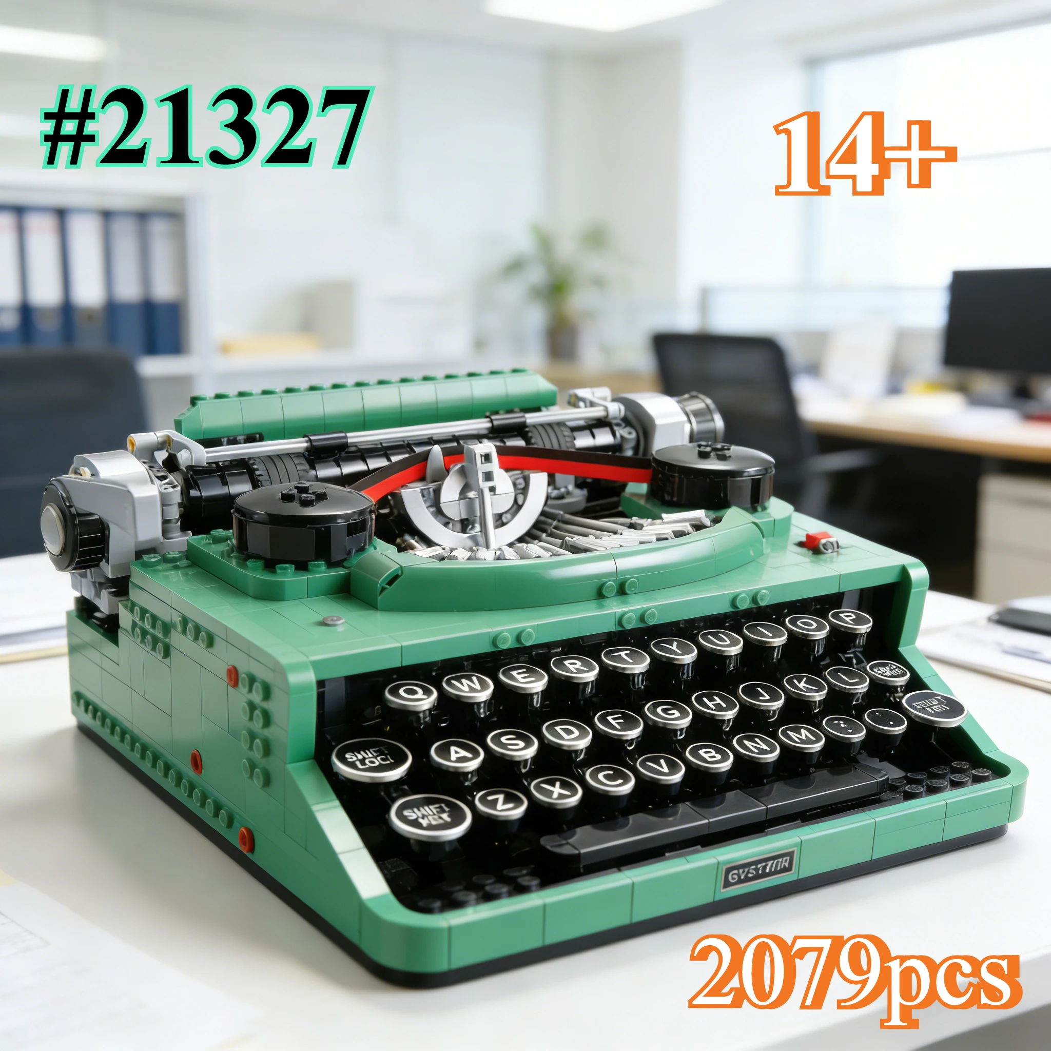 

Наборы строительных блоков «Ретро-зеленая пишущая машинка 21327», подходящие для подарков на день рождения, совместимые с деталями Lego, 2079 шт.