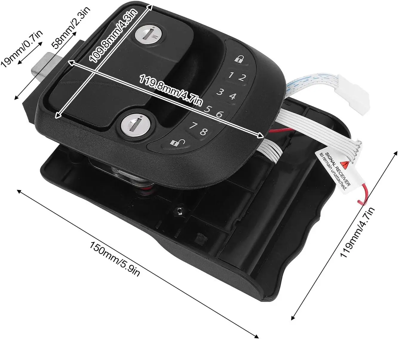RV Door Lock Latch Keyless Entry With Remote Control Keypad Zinc Alloy Trailer Campers Door Latch For Trailers Motorhomes Right