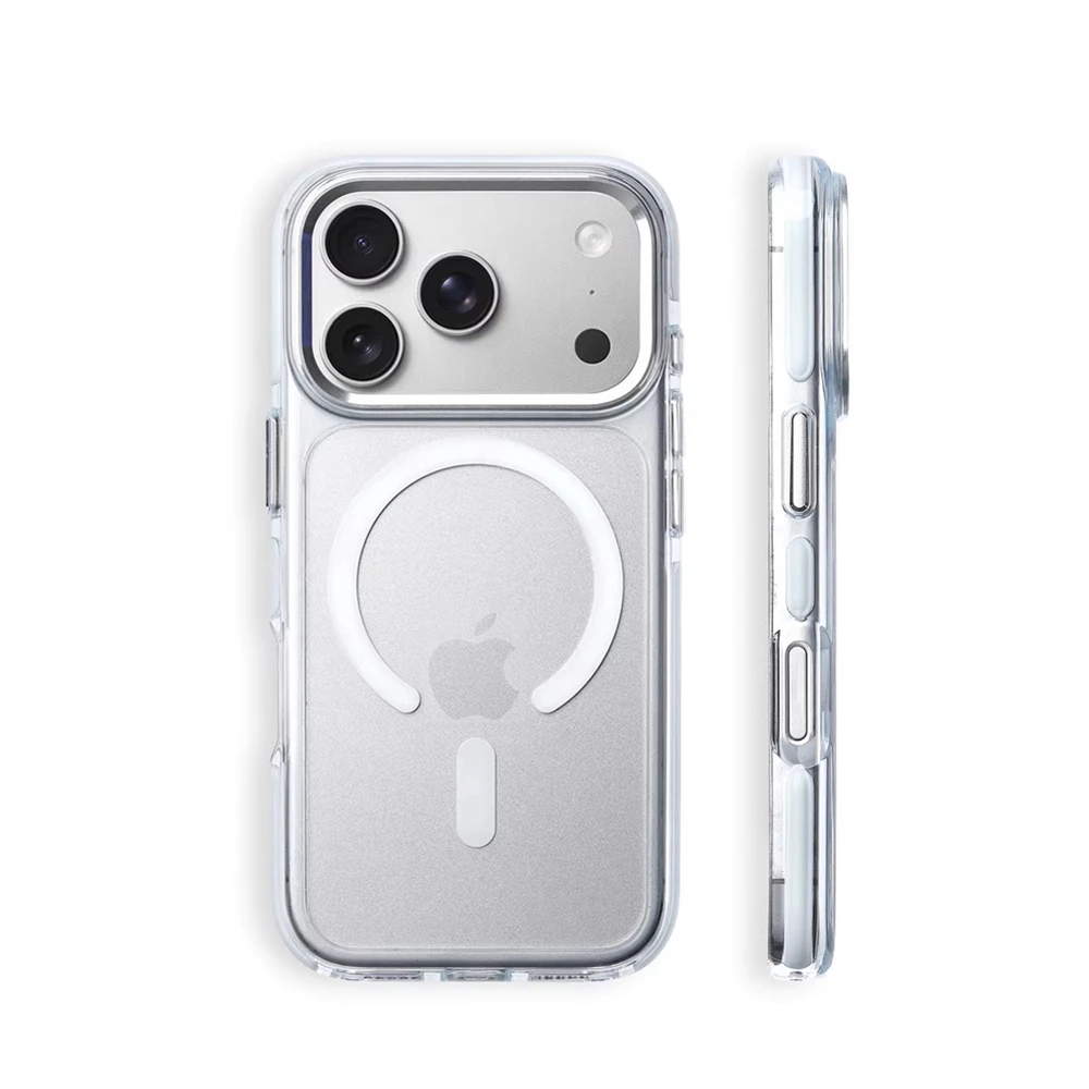 Magnetische Transparente Stoßfeste Legierungs-Linsen-Schutzhülle für iPhone 18 17 Pro Max für Magsafe Kabelloses Laden Bumper Clear Cover – Detail 5