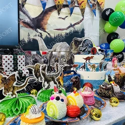 Jurassic dinosaurs  DIY Birthday Party Disposable Tableware Balloon Carton Sticker Background Cloth Decoration Supplies