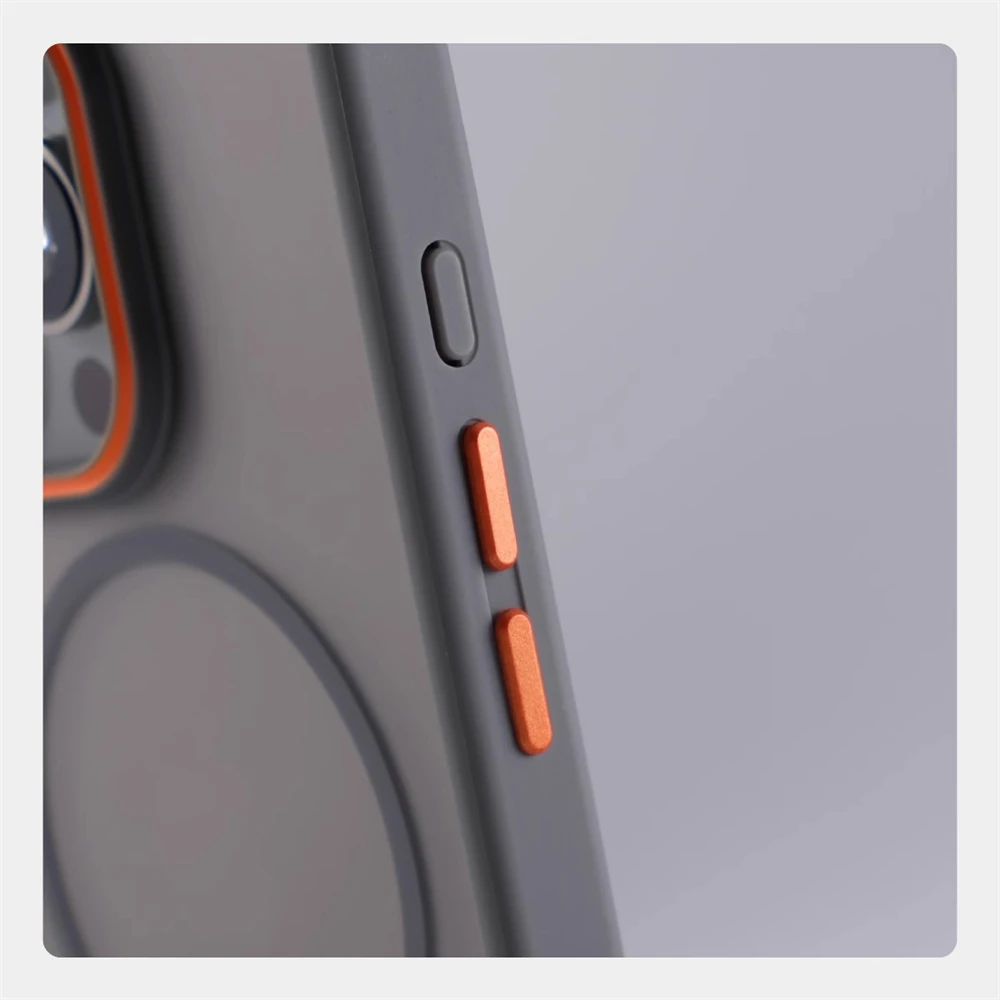 Luxuriöse Matte Durchsichtige Magnetische Hülle für iPhone 18 17 16 Pro Max 15 14 13 12 für Magsafe Kabelloses Laden Stoßfeste Abdeckung – Detail 7