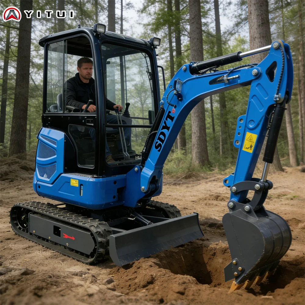 Low Price Selling Customized Mini Excavator 360° Rotary Reinforced Chassis Powerful Euro 5 Emission Standard Mini Excavator
