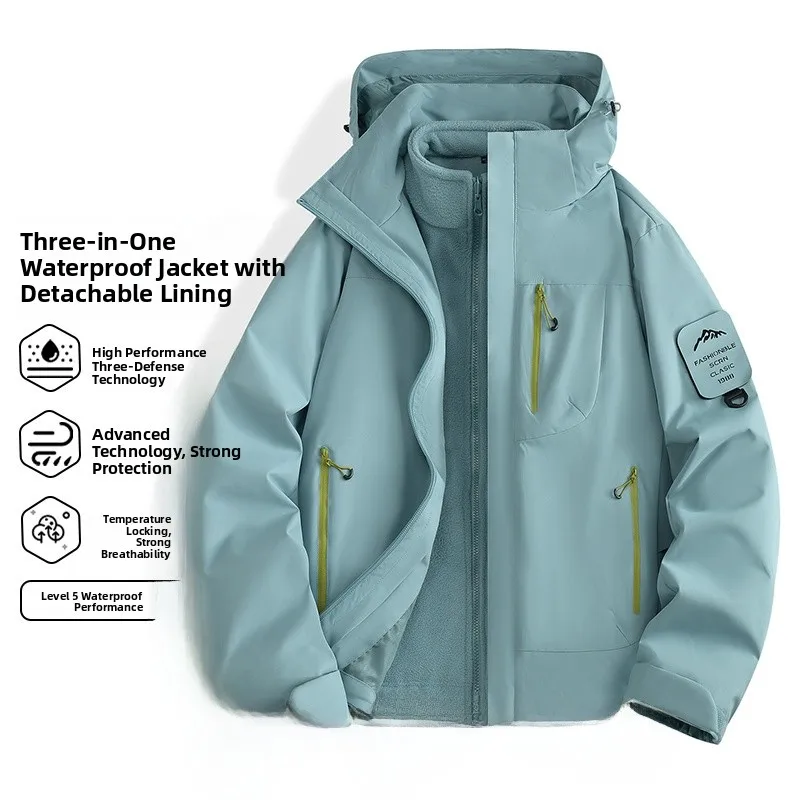 

angJia 2025 Autumn Winter Outdoor Multi-Functional Detachable Inner Liner Tee-In-One Hunting Jaet for Men Stand Fit ...