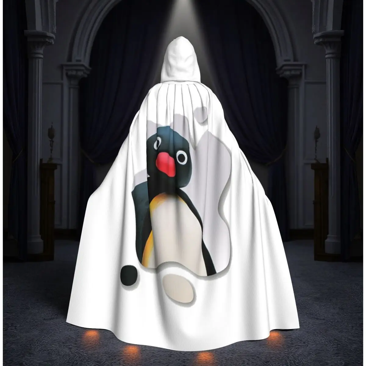 Capa Larga con Capucha de Pingüino Pingu Pinga, Disfraz Medieval de Bruja, Capa de Cosplay, Abrigo de Halloween, Unisex para Adultos