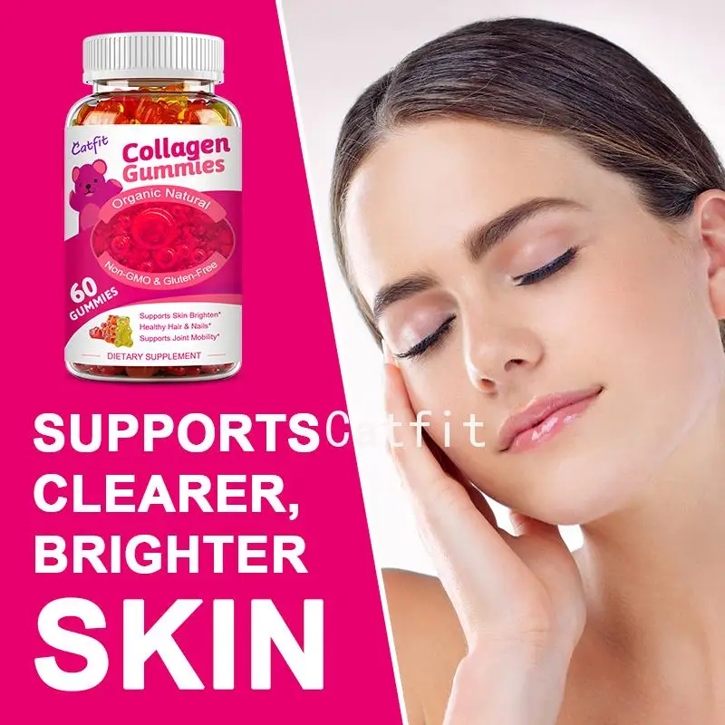 Organic Collagen Protein Gummies Supplement Firming skin plump Face Skin Hyalyron acid Supplement Skin nutrition support