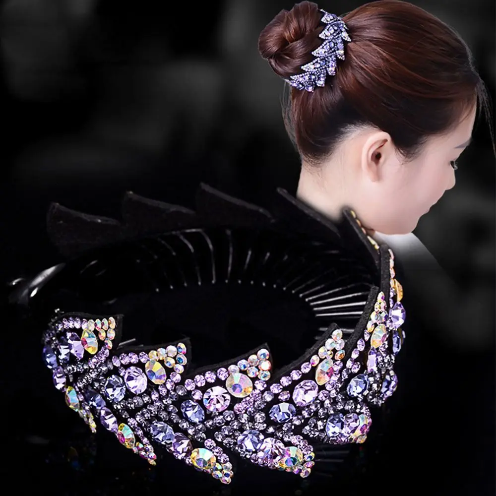 Shiny Hairpin Women Hair Accessories Ponytails Hair Claw Bird Nest Twist Clip Floral Bun Maker Headwear Leaves Hair Claw
