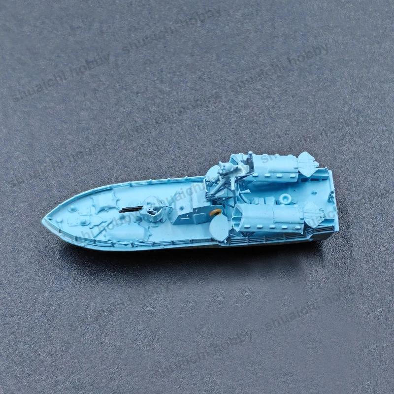 2PCS Type 024 Missile Boat Model 1/700 Scale Colored Miniature Planing Boats Length 3.7cm Static Warship Toys for DIY Hobbies