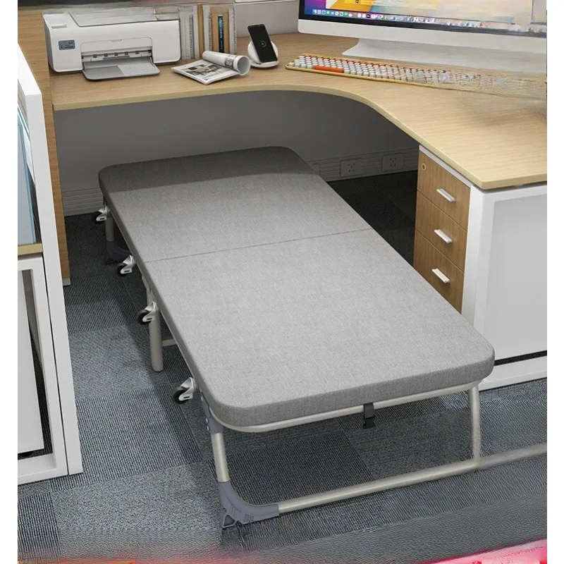 Lunch break folding bed single household nap artifact camp bed adult simple reinforced hard board  double small bed