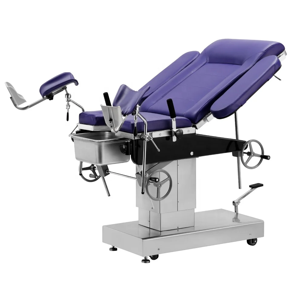 CE ISO Manufacture Hospital Medical Gynecological Examination Couch Table With Stirrup Luxury Surgical Obstetric Table