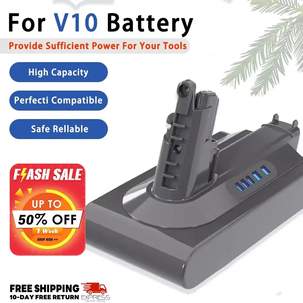 V6/V7/V8/V10 for Dyson vacuum cleaner Battery Compatible with SV10/SV11/SV12/DC58/DC59/DC62 Longer Runtime Replacement battery
