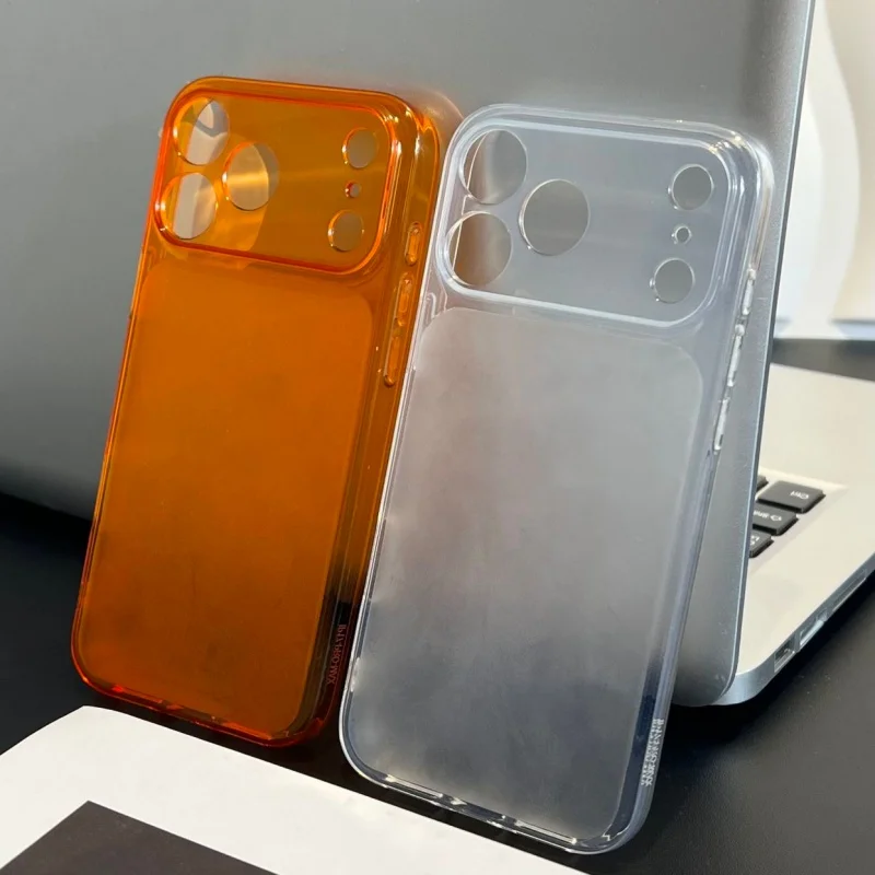 حافظة هلامية أصلية ذات نافذة كبيرة لهاتف آيفون 17 16 15 14 13 Pro Max مقاومة للصدمات من السيليكون الناعم غير اللامع Funda #3
