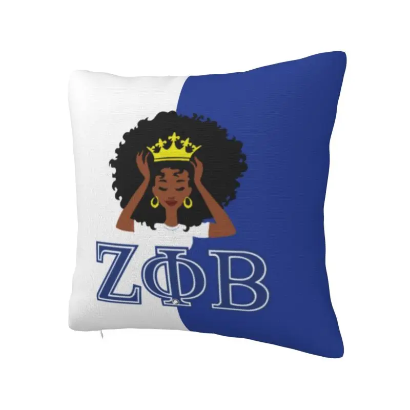 Custom Zeta Phi Beta Sorority Square Pillow Case Decoration 3D Double-sided Printing ZOB Greek Letter 1920 Cushion Cover