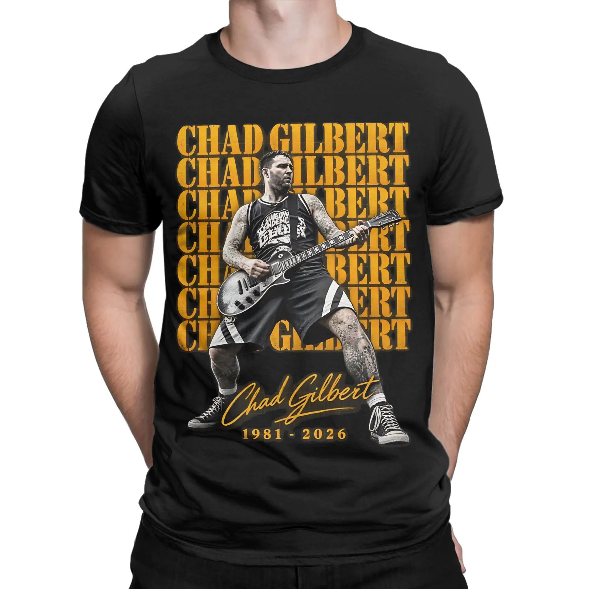 Rip Chad Gilbert Guitarist T-Shirts Men Women  Hipster 100% Cotton Tee Shirt Round Neck Short Sleeve T Shirt Gift Idea Tops