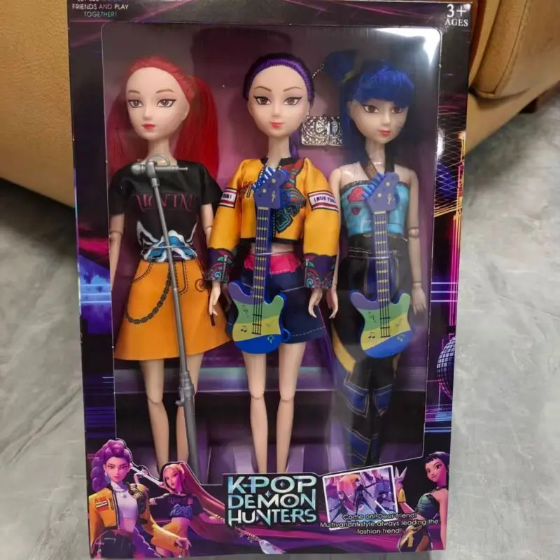 

Anime Kpop Demon Hunters Girl Group Action_Figure Movable Joints Cartoon Doll. Model Toy for Desktop Decor Collection for Girls