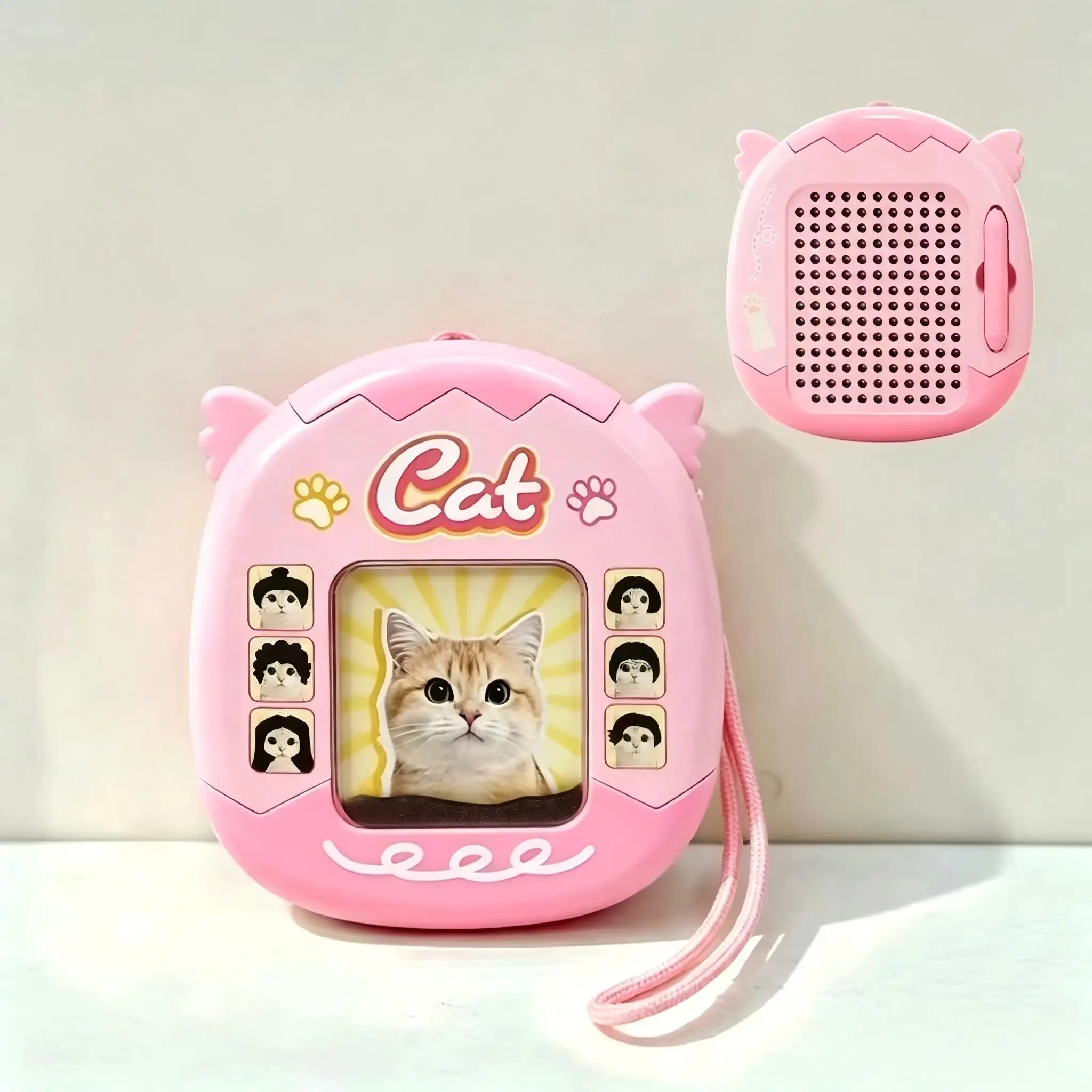 Cute Cat Magnetic Drawing Board, DIY Hairstyle Styling Toy, Magnetic Bead Art Pad, Sensory Fidget Portable Keychain Pendant Gift