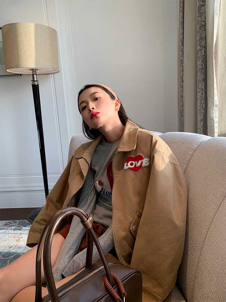 

Женская утепленная хлопковая куртка, зимняя верхняя одежда, вышитое теплое пальто, маленький размер, удобный городской стиль, длинный рукав, на молнии