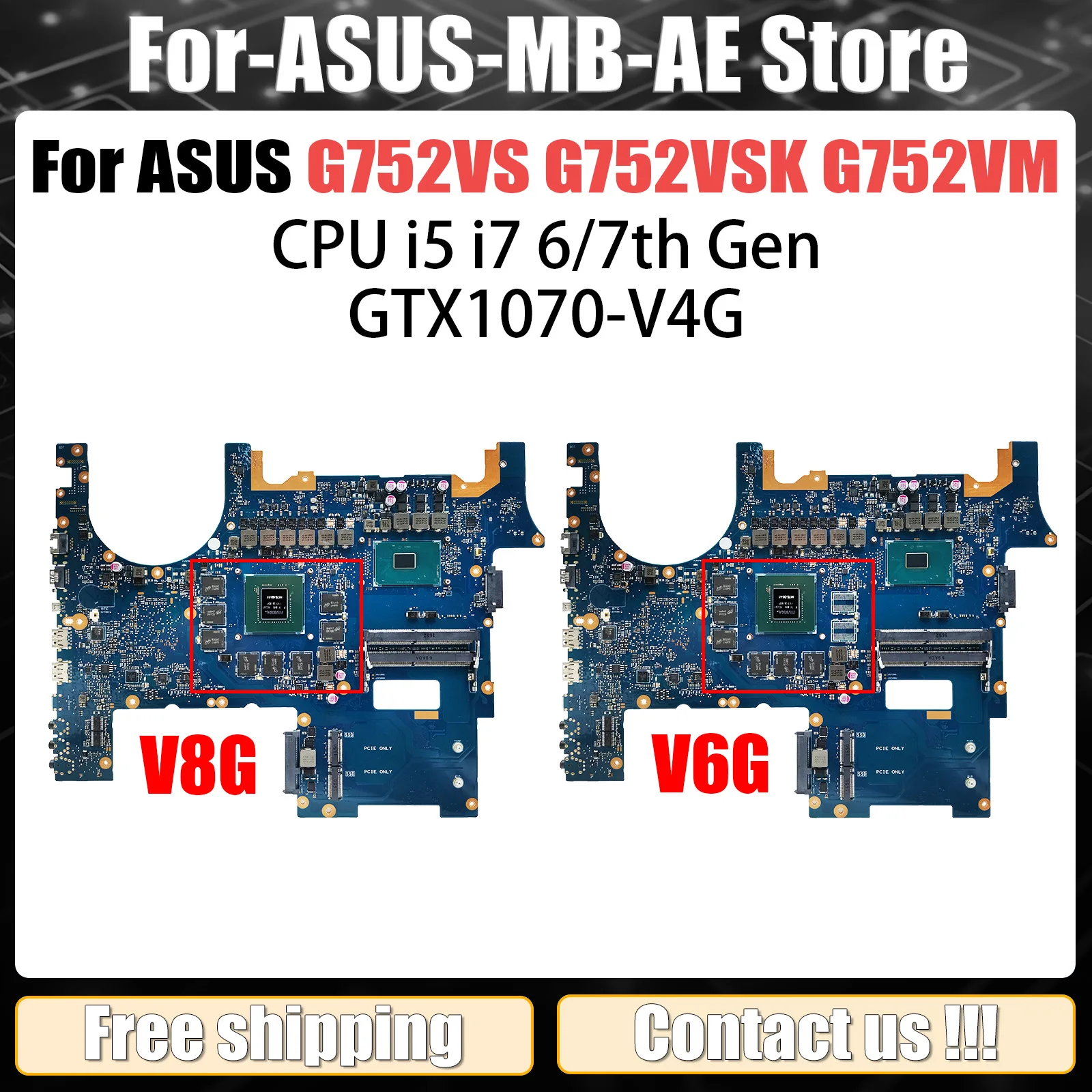 

For ASUS ROG G752V G752VSK G752VM Motherboard G752VS G752VK G752VT G752VX G752VSR G751VS G753VS G752VL Laptop Mainboard Tested