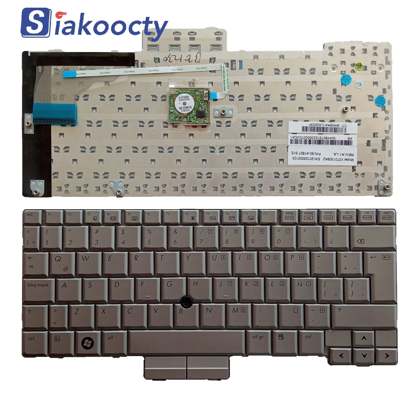 Warehouse hot sale laptop keyboard for HP Elitebook 2710 2710P 2730 2730P Silver Keyboard with Point Stick