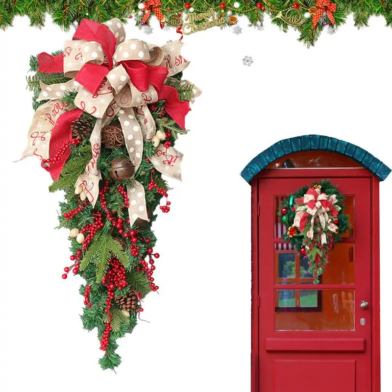 

Christmas Teardrop Swag Artificial Door Garland Christmas Teardrop Swag Door Garland Swag Wreath Christmas Artificial Swag